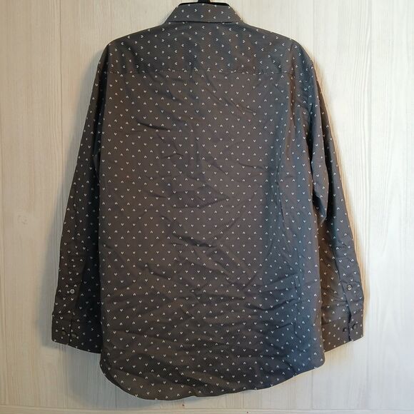 Van Heusen Men's Size XL Carbon Grey Flex Collar Slim Fit Stretch Dress Shirt - Picture 2 of 9